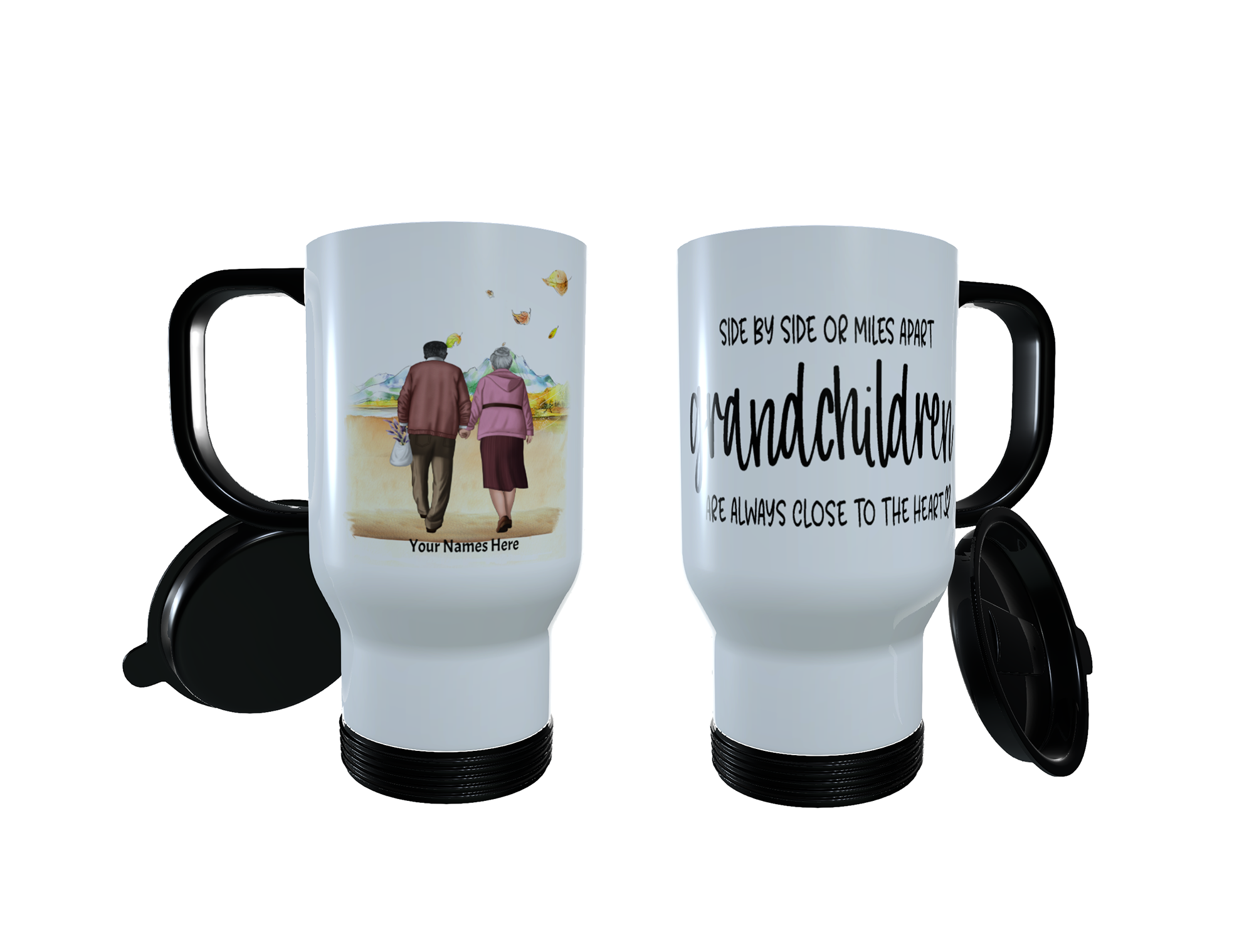 Grandparents Personalised Travel Mug, Gift for Grandparents